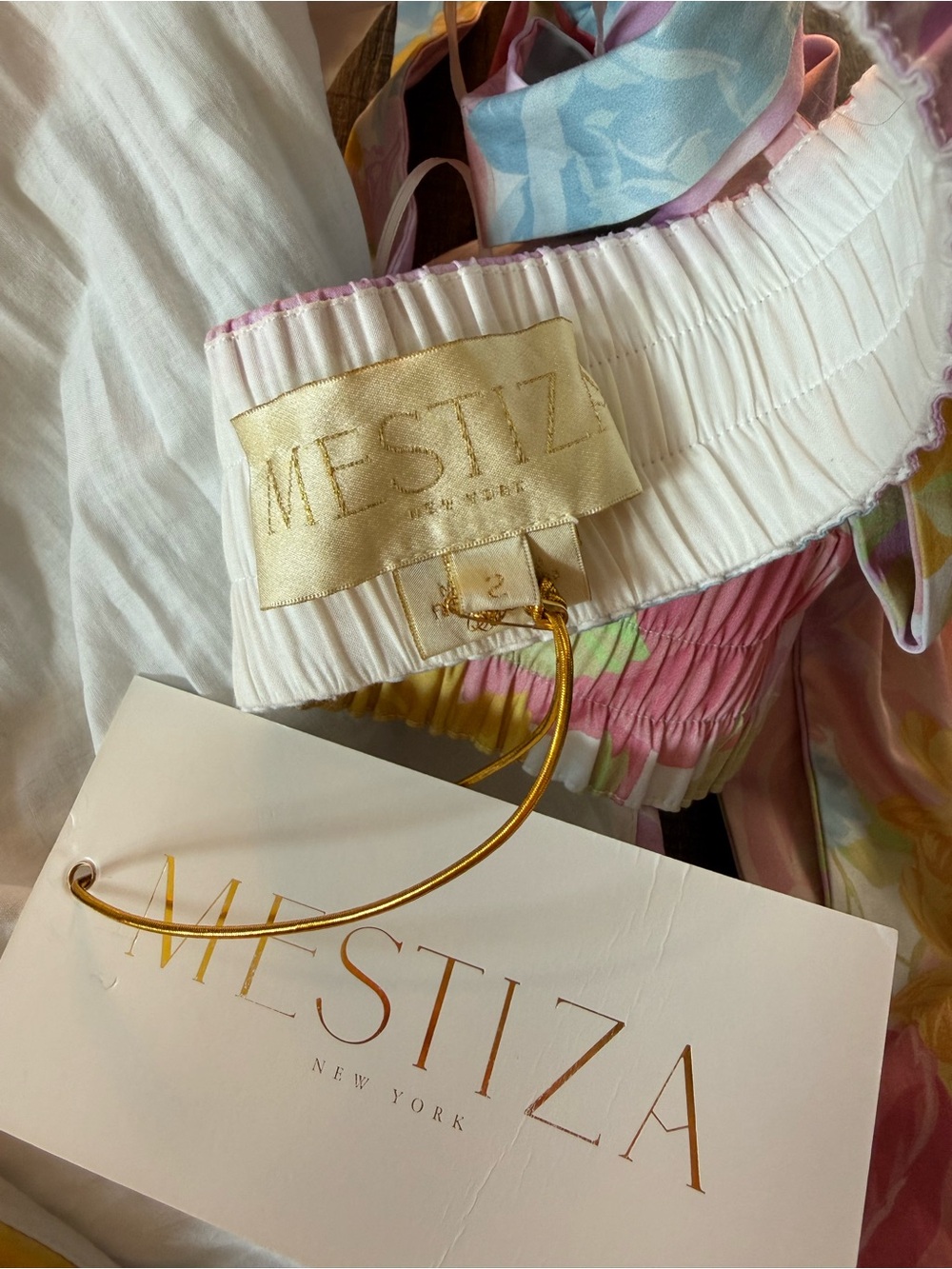Mestiza New York Watercolor Peony Giselle midi dress 2 - Picture 11 of 12